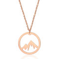 Dainty Non Tarnish 18K Gold Silver Plated Stainless Steel Women Circle Peak Mountain Range Pendant Necklace Jewelry. 