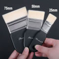 Nylon Hair Scrubbing Brush 25mm 50mm 75mm Tip For Artist Acrylic Gouache Oil Watercolor Art Drawing Wooden Handle Paint Brushes. 