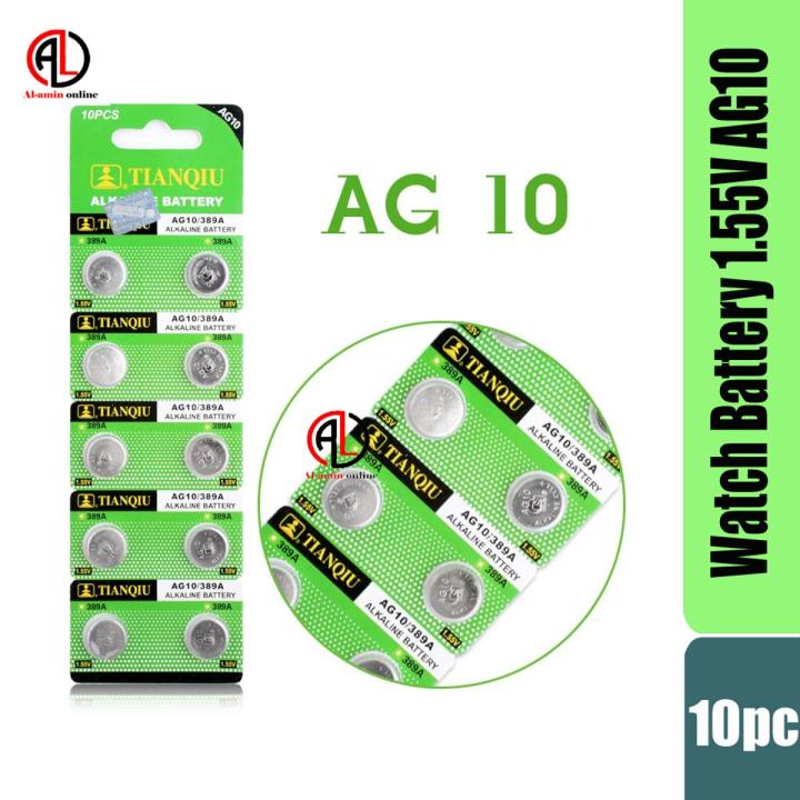 Hot selling 10pcs AG10 watch Battery 1.55V LR54 LR1130 L1131 389 189 Alkaline Batteries Button Cell Coin
