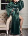 Luxury Long Silk Robe for Women, Customizable Fit.