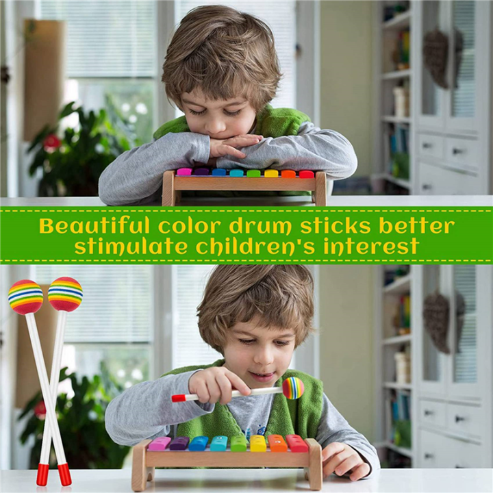 NCANRUI%2028%20Pcs%20Lollipop%20Drum%20Mallet%20Sticks%20Round%20Rainbow%20Hammer%20Percussion%20Sticks%20Plastic%20Drumsticks%20for%20Kids%20Child%20Mallet%20-%20Image%202