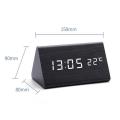 Wooden Digital Alarm Clock with USB Port Electric Desk Clock Battery Adjustable Volume Dimmer Snooze 12/24H - Stylish Wood Décor. 