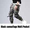 2022 new Joggers Cargo Pants for Men Casual Hip Hop Hit Color Pocket Male Trousers Sweatpants Streetwear Ribbons Techwear Pants.