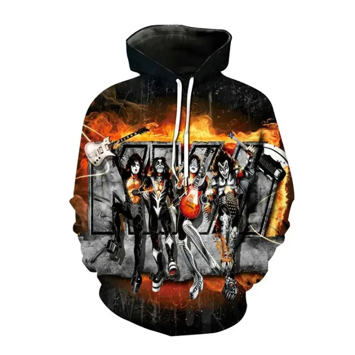 New kiss heavy metal rock band hoodies 3D printed men women fashion trend sweatshirt street popular high quality men's clothing