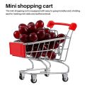 Cute Mini Shopping Cart Toy for Kids Pretend Toddler Gift/Showpiece. 