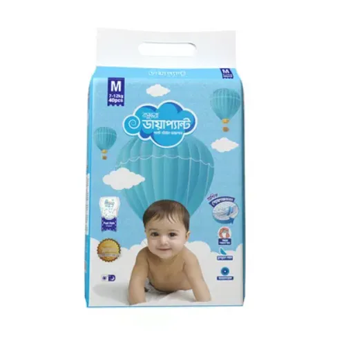 Bashundhara%20Diapant%20Baby%20Diaper%20M%20(7-12%20kg)%2040%20pcs%20-%20Image%202