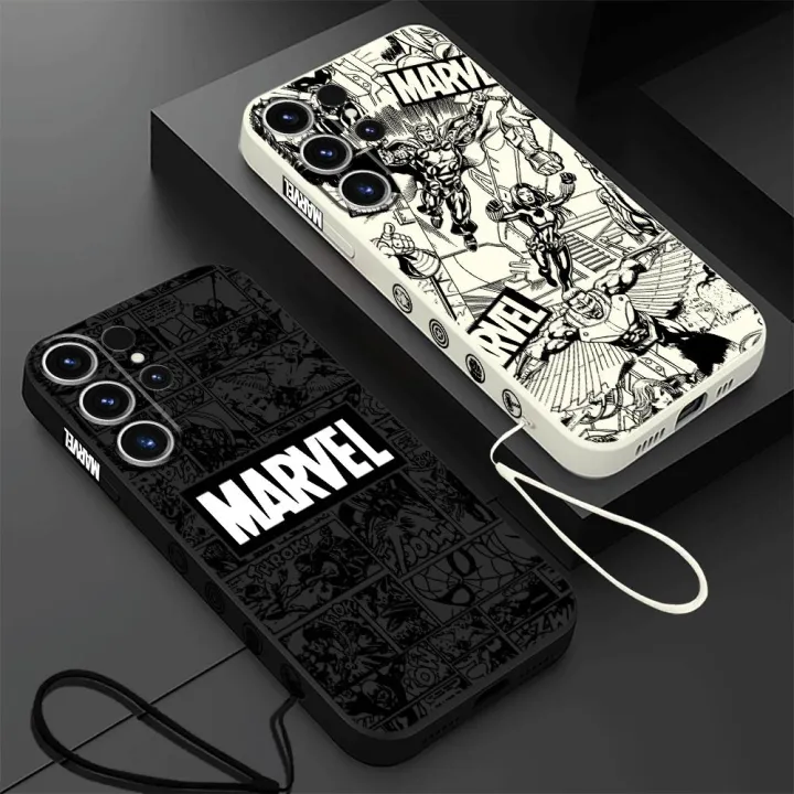 Marvel%20Logo%20Avengers%20Phone%20Case%20for%20Samsung%20Galaxy%20S24%20Ultra%20S20%20FE%20S22%20Plus%20S23%20Ultra%205G%20S21%20Luxury%20Square%20Liquid%20Cover%20-%20Image%202