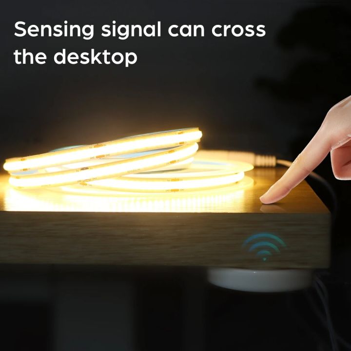 USB 5V COB LED Strip Light with Hand Sweep Motion Sensor and Touch Dimming Switch LED Tape Lamp Bedroom Kitchen Cabinet Lighting