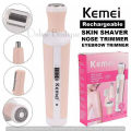 Kemei_ KM-3024 Multifunctional 4 In 1 Rechargeable Woman Body Shaver- Eyebrow -Nose Trimmer For Women. 