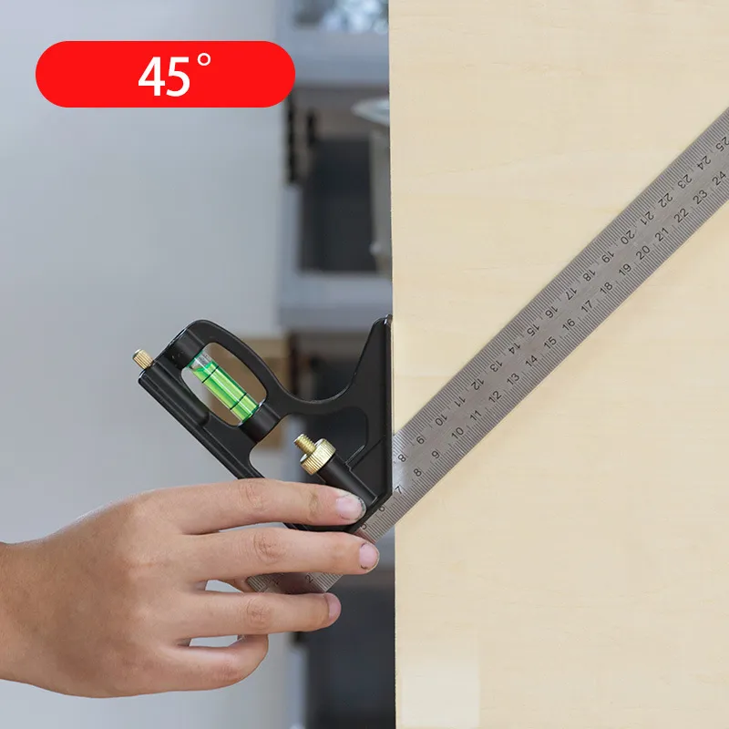 12inch Adjustable Combination Right Angle Ruler 45 / 90 Degree with ...