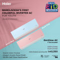 Haier 1 Ton ZenGlow Inverter AC with Free Delivery and Free Installation  [ZenGlow-13INVPX6B / ZenGlow-13INVPX6P]. 