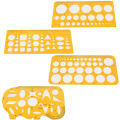 Measuring Template Circle Template and Mathematical Template Geometric Scale Plastic Drawing Rulers.