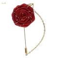 Men Cloth Rose Flower Lapel Pin for Men, Rose Floral Brooch, Handmade Boutonniere Pins for Suit Lapel Pin Wedding Brooch.