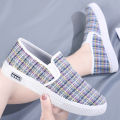 Trendy shoes, spring and autumn new cloth shoes, women's canvas shoes, student shoes, one-footed jumps, versatile, casual flat fashion women's single shoes. 