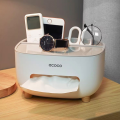VETCS Multifunction Rectangular Tissue Box Cover Holder with Storage Napkin Tissue Box Holder,Stationery Remote Control Organizer for Home - NR Mart-2024.