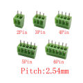 5/10Pcs Mini Pitch 2.54mm Screw Terminal Block Connector For 26-18AWG Wire Cable 2/3/4/5/6 Pin P.C.B Screws Terminals 150V 6A.