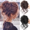 Synthetic Curly Bun Messy Claw Chignon Clip Elastic Hair Scrunchies Hairpieces Chignon Donut Updo Hair Pieces For Women. 
