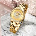 CURREN 9084 Casual Analog Quartz Watch for Women-Golden. 