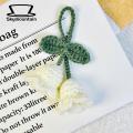 Hand-woven Pendants 2 Pcs Flores Convallariae Knitted Contrast Color Soft Fabric Diy Material Shoulder Bag Schoolbag Decor Car Interior Pendant Meaningful Gift Pendants. 