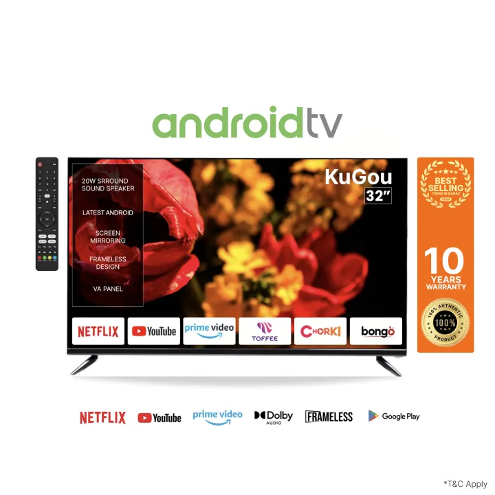 KuGou 32" TV Frameless Android Smart TV