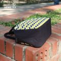 Lunch Carry Bag, Cotton Fabric, Yellow & Black, (9.5″x7.5″x5″).