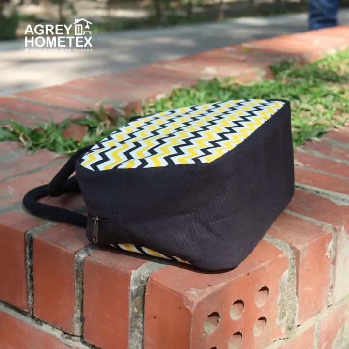 Lunch%20Carry%20Bag,%20Cotton%20Fabric,%20Yellow%20&%20Black,%20(9.5%E2%80%B3x7.5%E2%80%B3x5%E2%80%B3)%20-%20Image%205