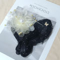 Back of the lazy person twisted and pinched meatball head plate artifact, 2024 new mesh hair clip headpiece, female headdress flower.