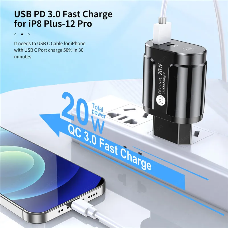 Ready Stock+FREE Shipping+COD】Phone Charger 20W Fast Charging PD