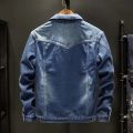 Fashion Winter Men's Denim Jacket Padded Thicker Warm Jacket Denim Top. 
