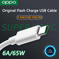 2M Original 65W 6A USB Type C Cable 5A Super Vooc Charger Kable For OPPO Find X3 A94 A9 Reno 6 Pro R17 F19 Realme Flash Charging.
