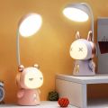Cute LED Desk Lamp Usb Rechargeable Dimmable Study Table Lamp Portable Bedside Night Light for Reading Work Kids Birthday Gift. 