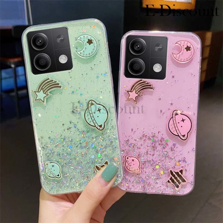 New Phone Case For Xiaomi Poco M6 Pro 4G Cover Sparkling Soft Transparent Silicone Space Planet Stars Moon Girl Anti Fall for Xiaomi Poco M6 Pro Case