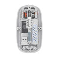GEARBEST   Transparent with Dual Wireless (BT + 2.4 GHz), Wireless and Bluetooth Rechargeable Mouse, USB Receiver,LED Battery Magic Silm for Office/PC/Mac/Laptop/Apple/ipad. 