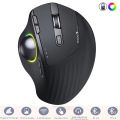 Wireless trackball mouse rechargeable 2.4G bluetooth dual-mode luminous mouse for notebook.
