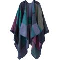 Thicken Winter Shawl Wraps Cape Women Fall Ponchos Plus Size Block Plaid Open Front Sweater Fleece Scarf Coat Holiday Outfits. 