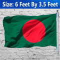 Premium National Flag Bangladesh 6ft x 3.5ft Factory Direct Supply Set B Chinese Fabrics Potaka Any Event Qualities Exhibit Patriotism Celebrating Victory or Independence Day Stationery & Craft article Green Red Colored - Awesome Gift Item Model. 