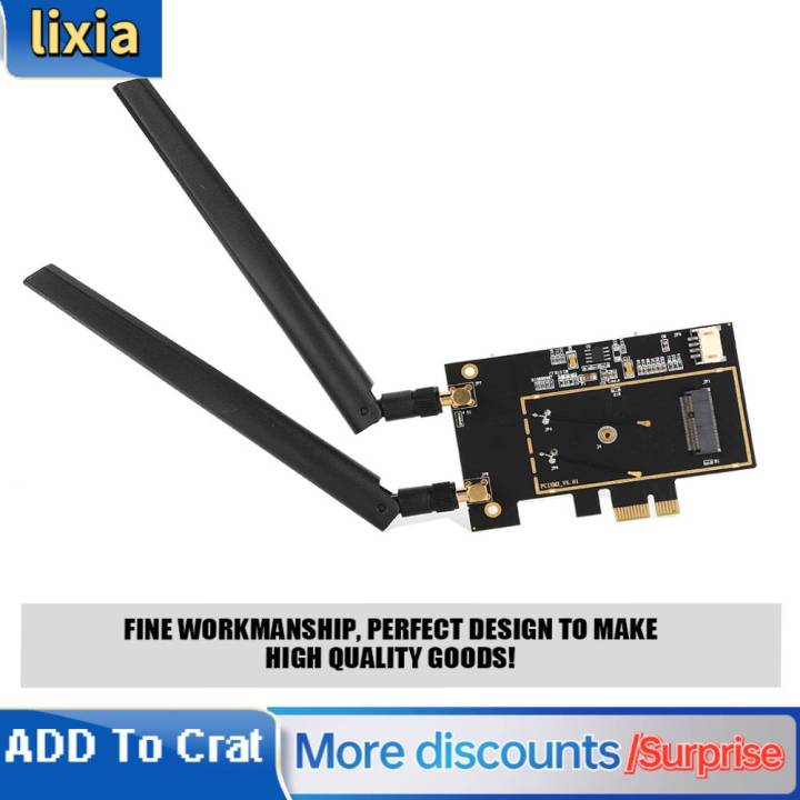 M.2 NGFF to PCI-E 1X Desktop WLAN Adapter Wireless WiFi Card for 8265 7265 HS