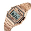 SKMEI Fashion Casual Sport Watch Men Stainless Steel Strap LED Display Watches 3Bar Waterproof Digital Watch Reloj Hombre 2024. 