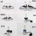 【Versatile】 2PCS Car Headlight Bulbs H7 H4 LED Lights H11 9004 Hb3 9005 Hb4 9006 H27 881 9007 H1 H3 12V 72W 8000LM 6000K S2 Auto Headlamps.