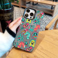 Fun Cartoon Picture Frosted Double-Layer Color Silver Phone Case Suitable for iPhone 15 Pro Max 14 13 12 Pro 11 Protective Case.