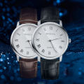 Trend Men's Watch Creative Dial Roman Scale Belt Classic Leather Strap Business Men's Quartz Watch Gift.