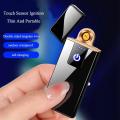 2024 Windproof USB Rechargeable Touch Sensor Electric Lighter Type-C Cigarette Lighter Men Gadgets Gift Smoking Accessories. 