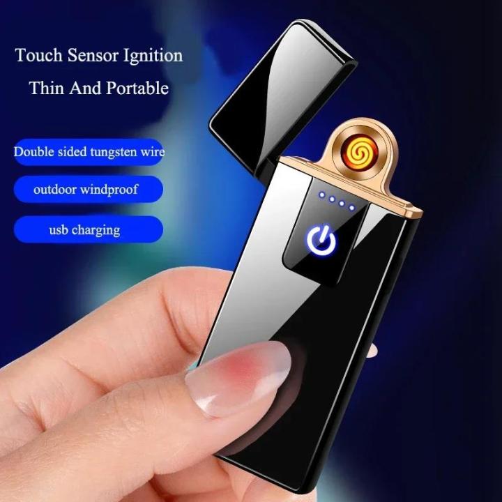 2024%20Windproof%20USB%20Rechargeable%20Touch%20Sensor%20Electric%20Lighter%20Type-C%20Cigarette%20Lighter%20Men%20Gadgets%20Gift%20Smoking%20Accessories%20-%20Image%203