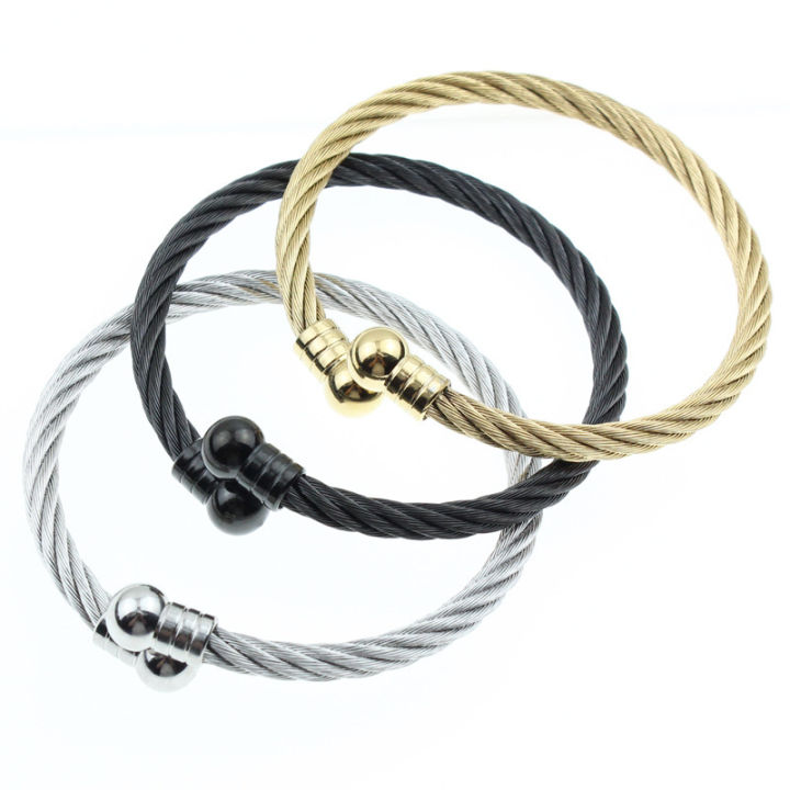 Manufacturers%20supply%20cross-border%20foreign%20trade%20European%20and%20American%20hand%20jewelry,%20men's%20waterproof%20electroplated%20metallic%20stainless%20steel%20wire%20ring%20open%20bracelet%20women%20-%20Image%205