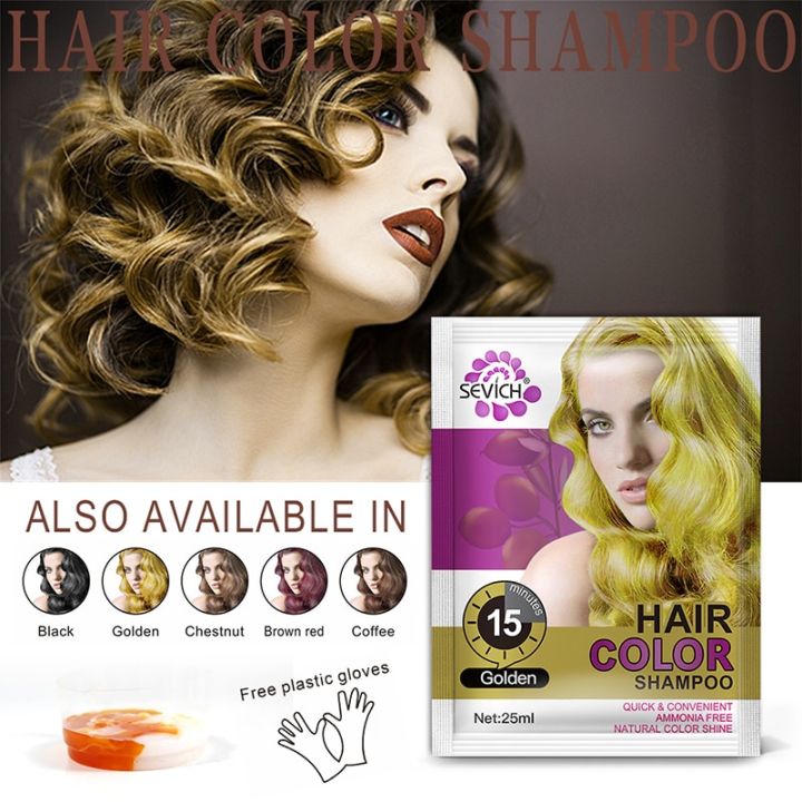 Sevich Hair Color Shampoo 5pcs/lot 15mis Moisturizing hair dye shampoo Natural organic temporary red hair dye