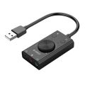 SC2 USB Sound Card External Headphone Desktop PC Notebook Audio Converter Volume Adjustable Driver-Free Plug and Play. 