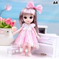 17cm Princess BJD Doll with Clothes and Shoe DIY 13 Movable Joints for 1/8 Doll Fashion Dress up Model Girl Boy Gift Child Toys. 