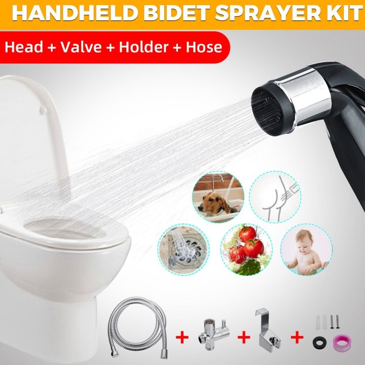 Handheld Bidet Sprayer Shattaf Kit - ABS Silver Spray With Hose For Toilet/ Bathroom Delta Shower Handheld Shower Heads