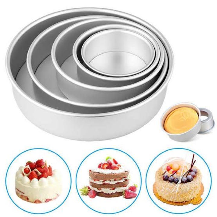 0 4Pcs Round shape Cake Mold,Aluminum Round cake mold 4pis set,Make Cake,Pudding And More,Oven Proof Cake Pan Set.