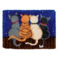 Latch Hook Rug Kits Crocheting Carpet Rug Cats Yarn Pre-Printed.